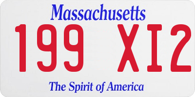 MA license plate 199XI2