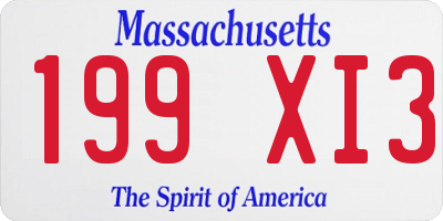 MA license plate 199XI3