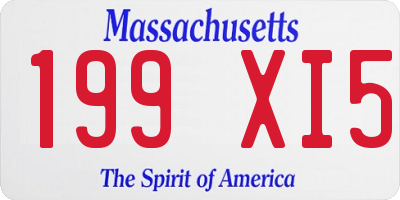 MA license plate 199XI5