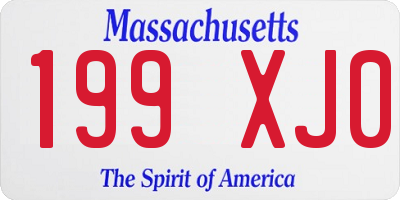 MA license plate 199XJ0