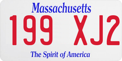 MA license plate 199XJ2