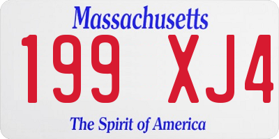 MA license plate 199XJ4
