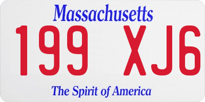 MA license plate 199XJ6