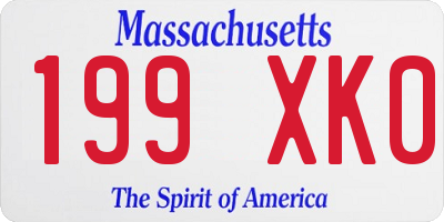 MA license plate 199XK0
