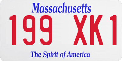 MA license plate 199XK1