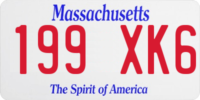 MA license plate 199XK6