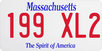 MA license plate 199XL2