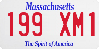 MA license plate 199XM1