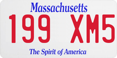 MA license plate 199XM5