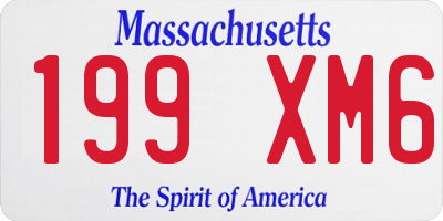 MA license plate 199XM6