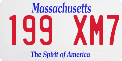 MA license plate 199XM7