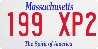 MA license plate 199XP2