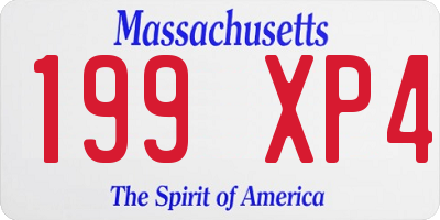 MA license plate 199XP4