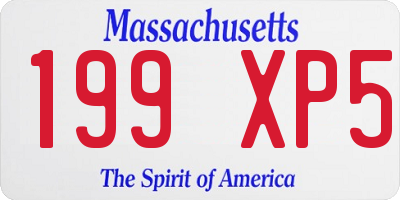MA license plate 199XP5