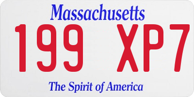 MA license plate 199XP7