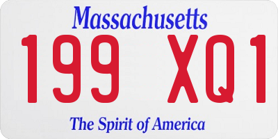 MA license plate 199XQ1