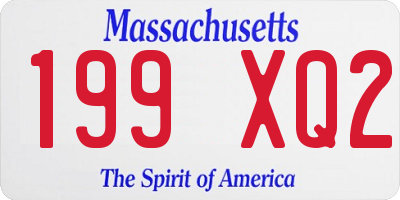 MA license plate 199XQ2