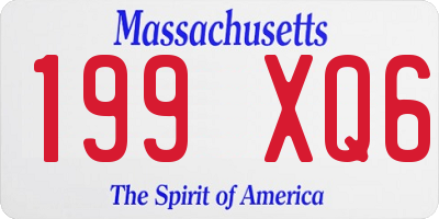 MA license plate 199XQ6