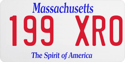 MA license plate 199XR0