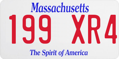 MA license plate 199XR4