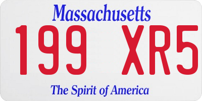 MA license plate 199XR5