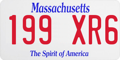 MA license plate 199XR6