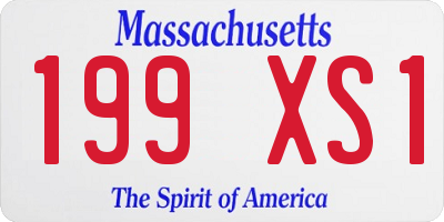 MA license plate 199XS1