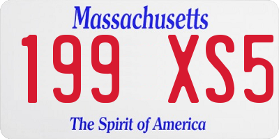 MA license plate 199XS5