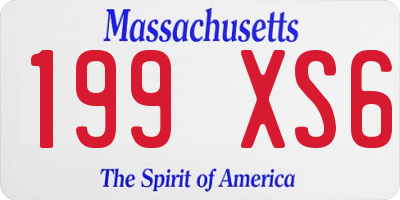 MA license plate 199XS6