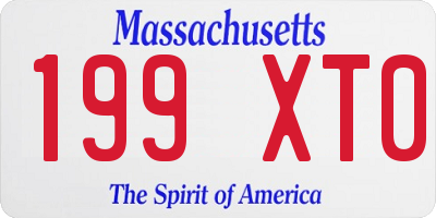 MA license plate 199XT0