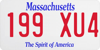 MA license plate 199XU4