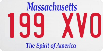 MA license plate 199XV0