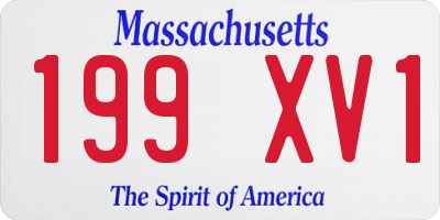 MA license plate 199XV1