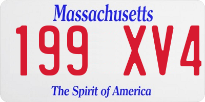 MA license plate 199XV4