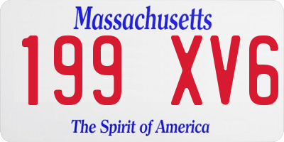 MA license plate 199XV6