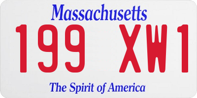 MA license plate 199XW1