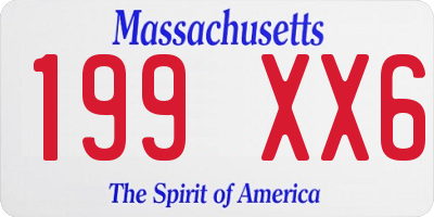 MA license plate 199XX6