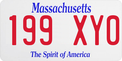 MA license plate 199XY0