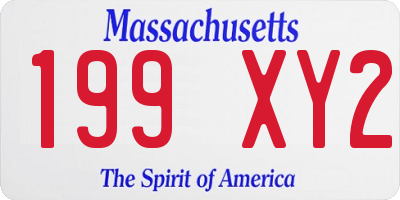 MA license plate 199XY2