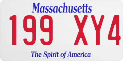 MA license plate 199XY4