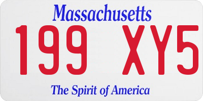 MA license plate 199XY5