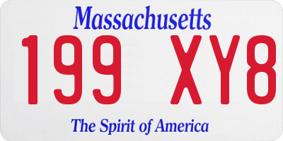 MA license plate 199XY8