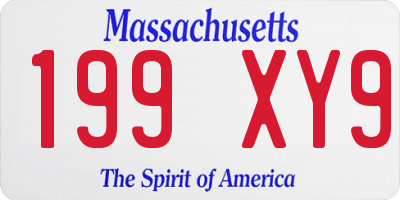 MA license plate 199XY9