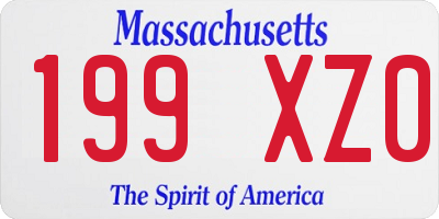 MA license plate 199XZ0