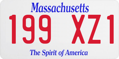 MA license plate 199XZ1