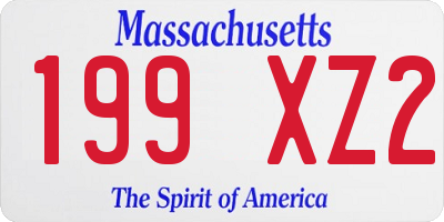 MA license plate 199XZ2