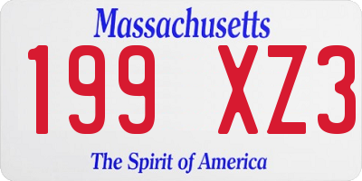 MA license plate 199XZ3