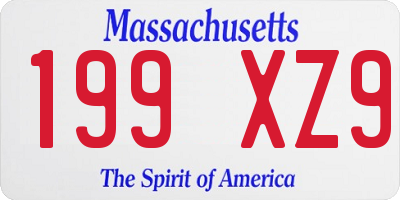 MA license plate 199XZ9