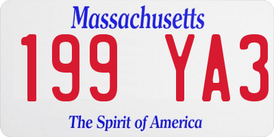 MA license plate 199YA3