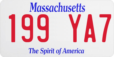 MA license plate 199YA7
